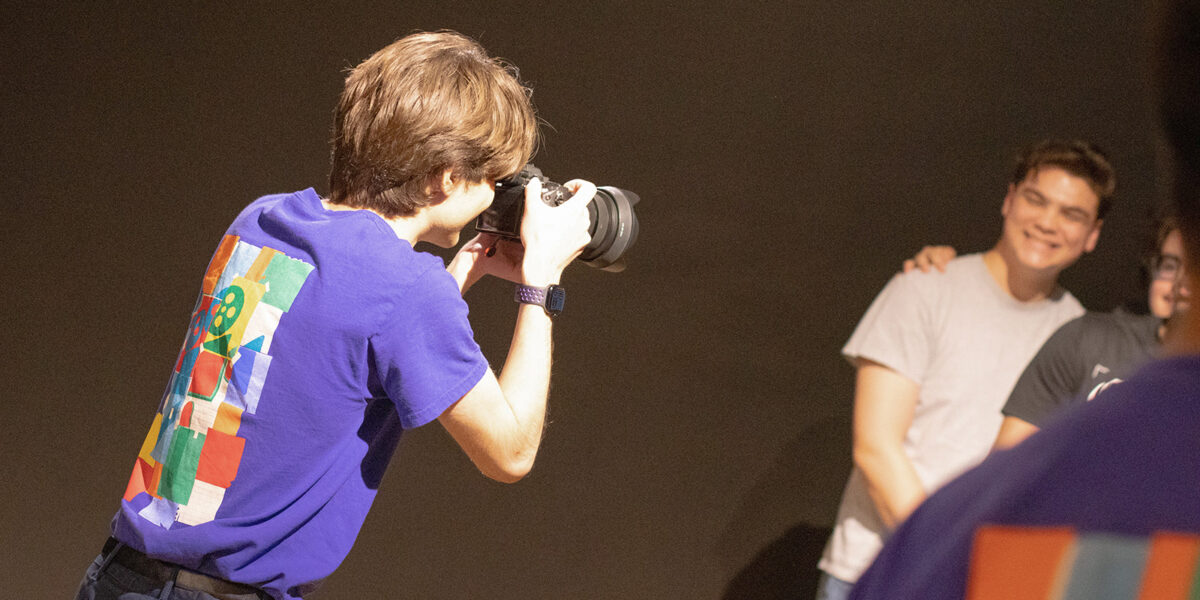 Student photographing the Illinois Student Film Festival 2025