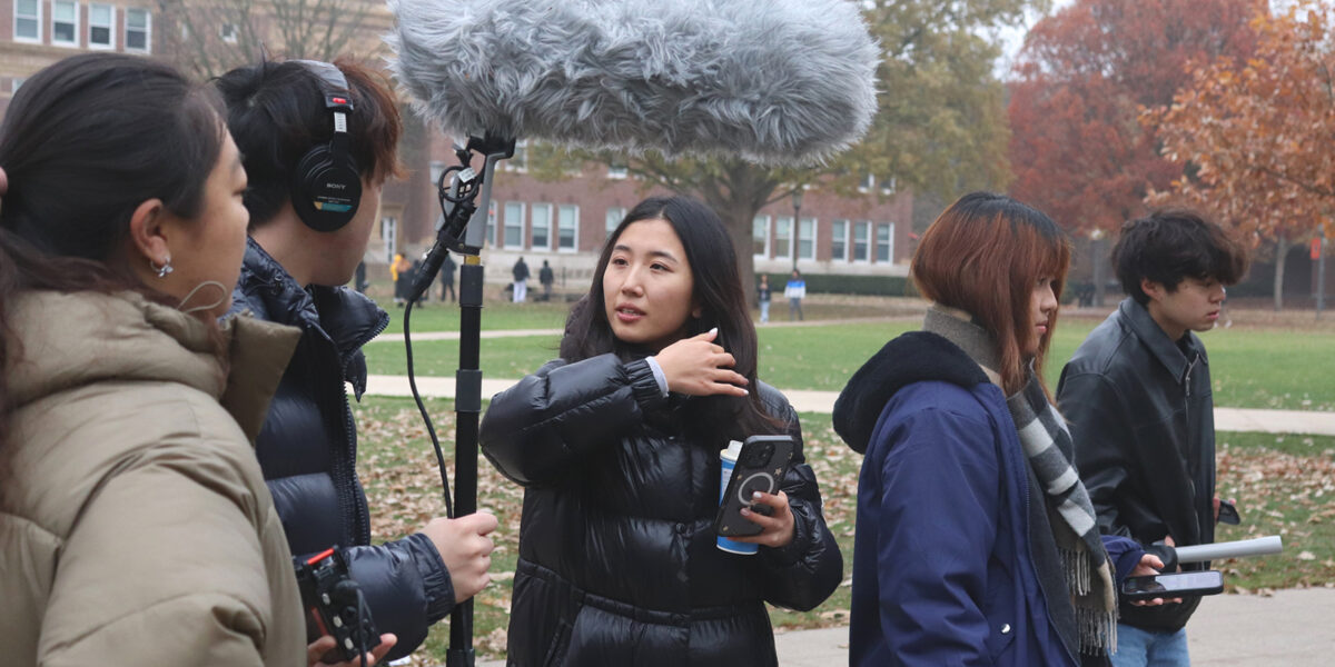 MACS filming on Quad