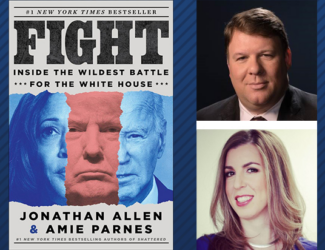 Fight book cover with headshots of Jonathan Allen and Amie Parnes